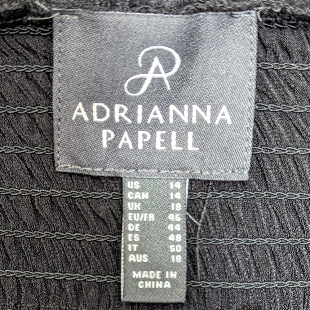 NWT Adrianna Papell Romper Black Wide Flutter Sleeve Elastic Belt Detail Size 14 - Picture 10 of 12
